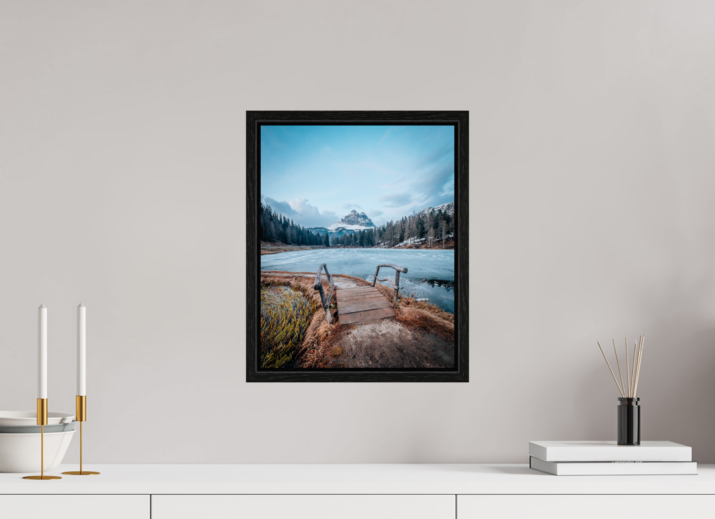 30 x 37.5 cm, Floater Frame Lago d'Antorno, Dolomites