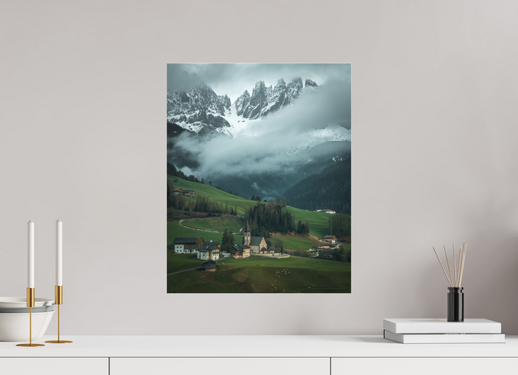 40 x 50 cm, Photo Print Under Acrylic Glass Santa Magdalena - Dolomites