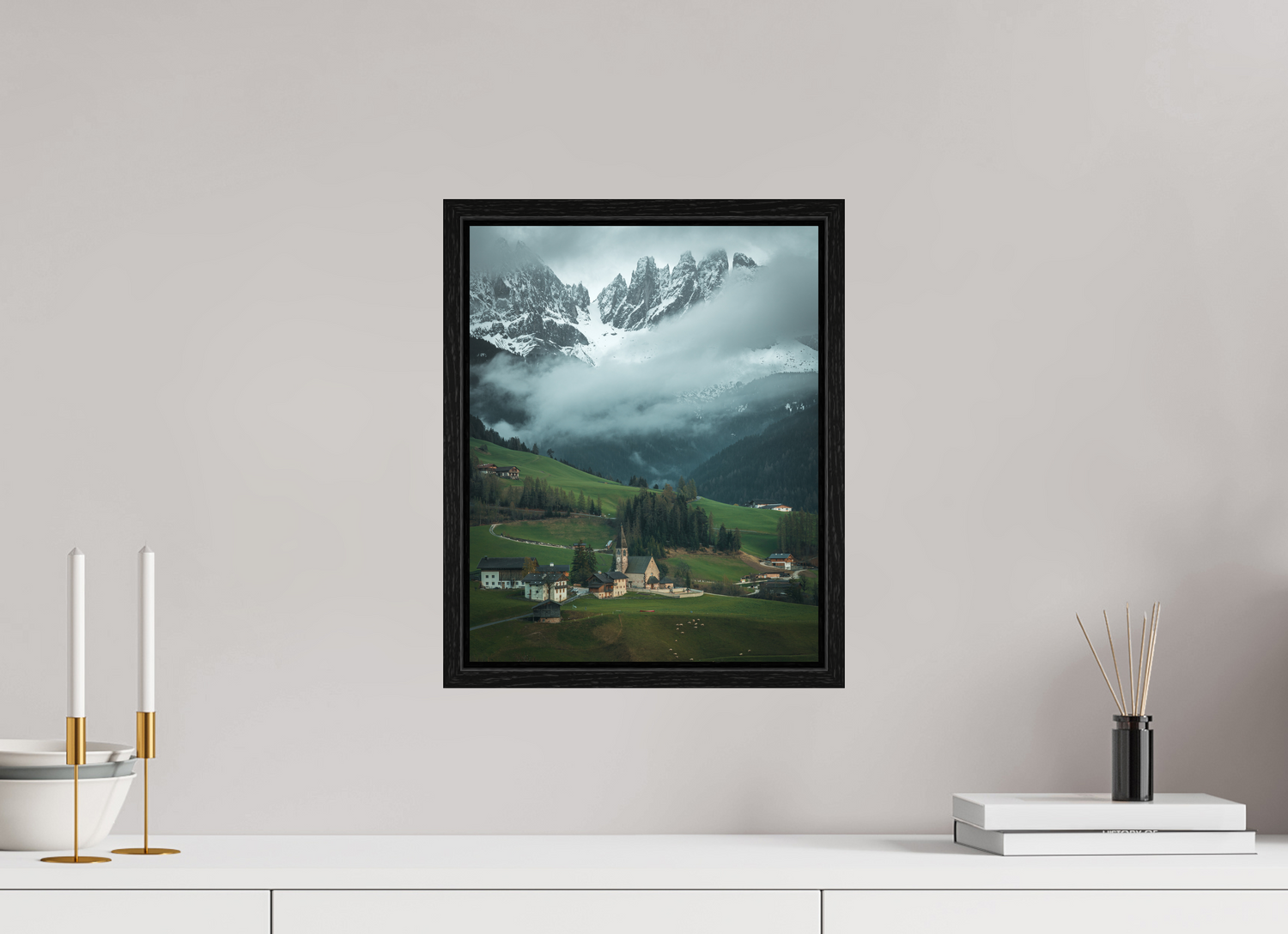 30 x 37.5 cm, Floater Frame Santa Magdalena - Dolomites