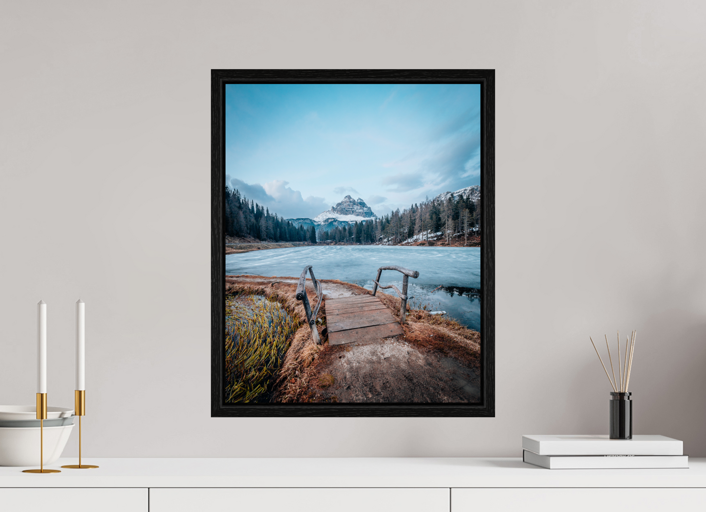 40 x 50 cm, Floater Frame Lago d'Antorno, Dolomites