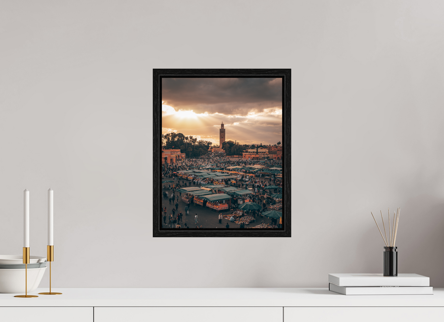 30 x 37.5 cm, Floater Frame Jemaa el-Fnaa, Marrakesh