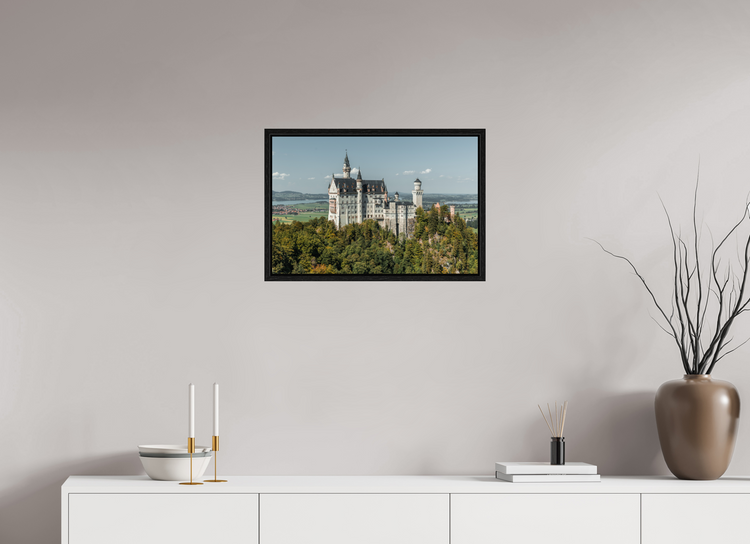 60 x 40 cm, Floater Frame Neuschwanstein Castle