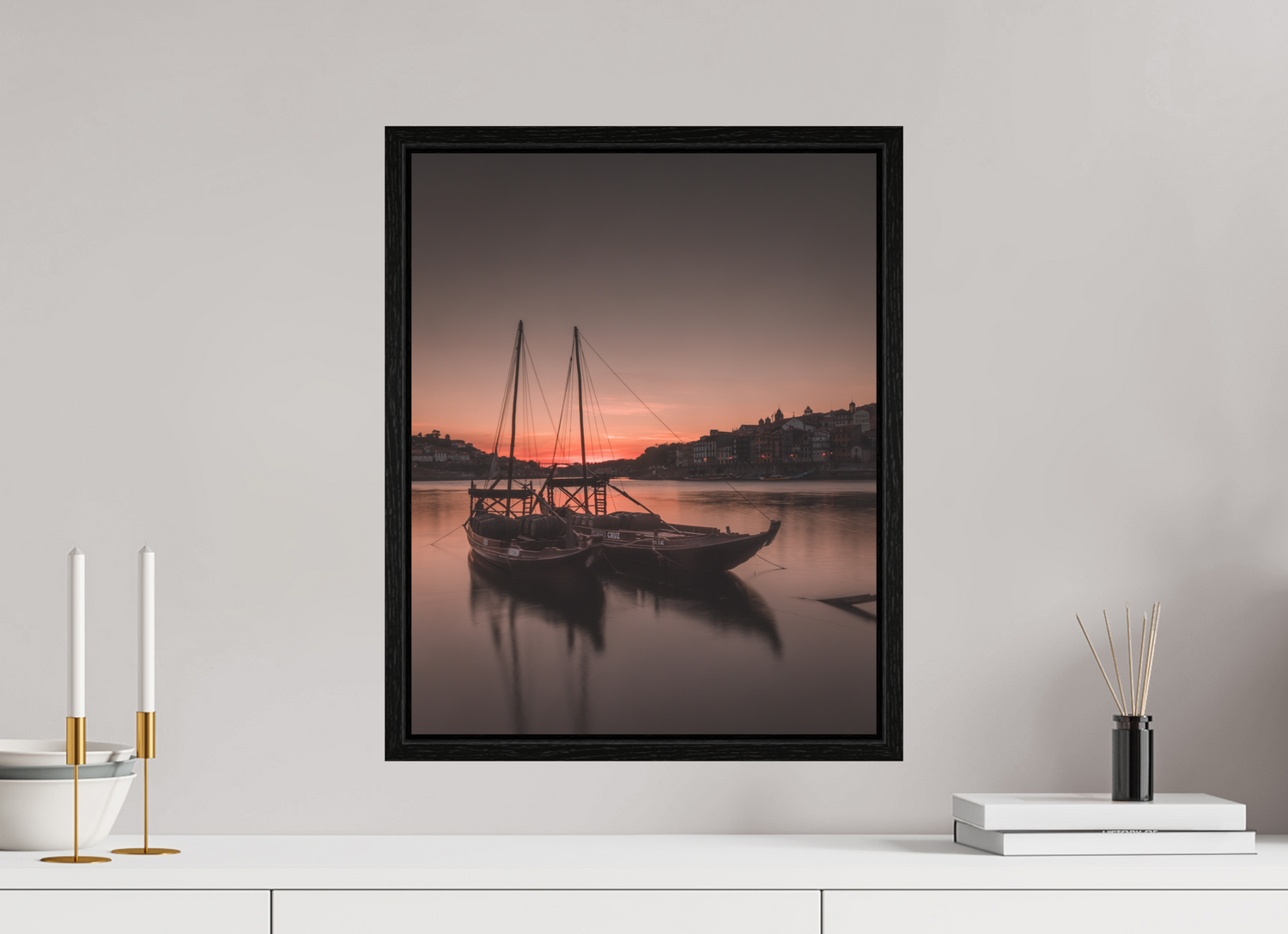 40 x 50 cm, Floater Frame Barcos Rabelos