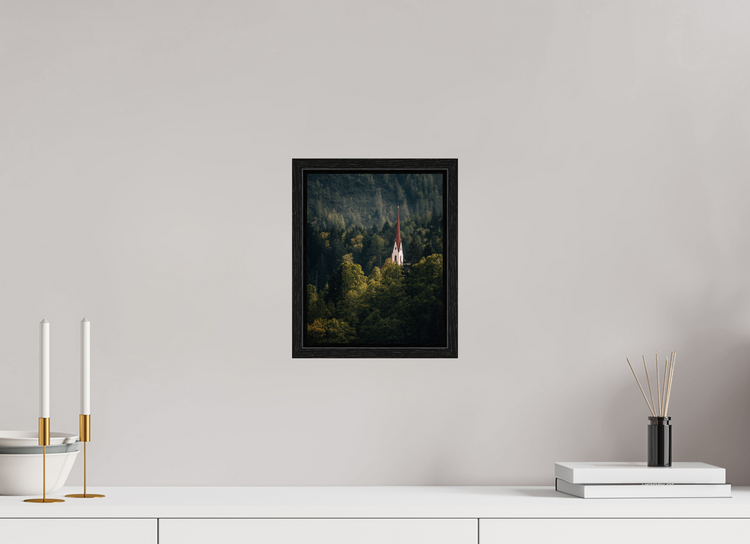 20 x 25 cm, Floater Frame Church in the Alps
