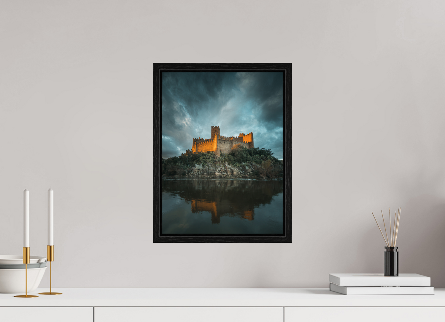 30 x 40.3 cm, Floater Frame Almourol Castle