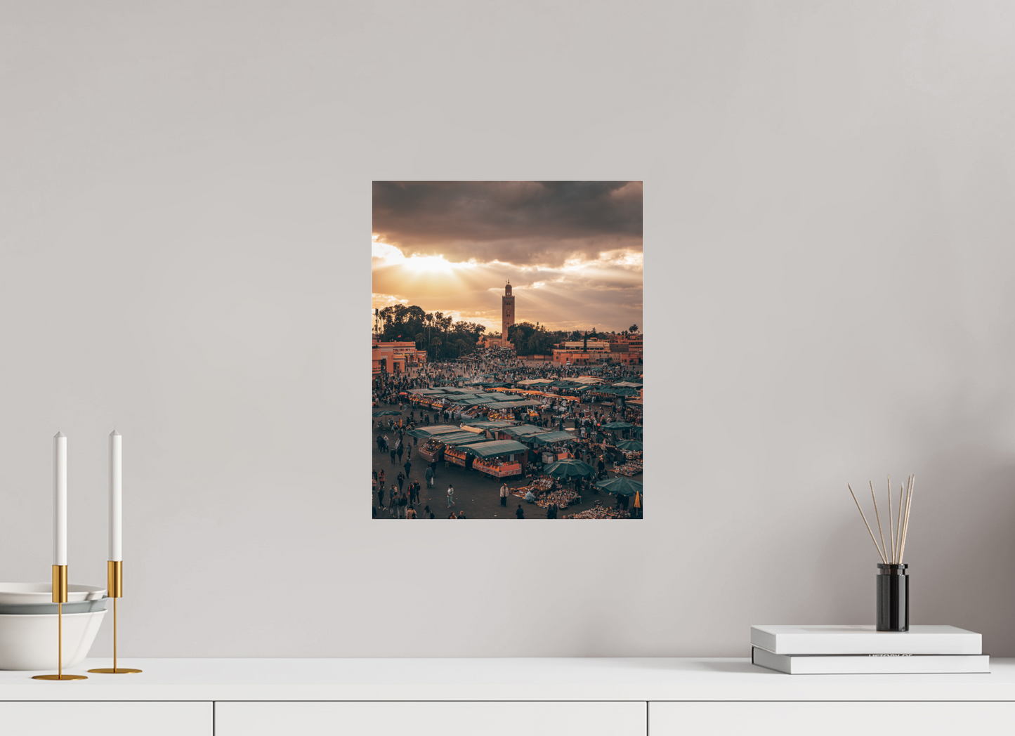 30 x 37.5 cm, Photo Print Under Acrylic Glass Jemaa el-Fnaa, Marrakesh