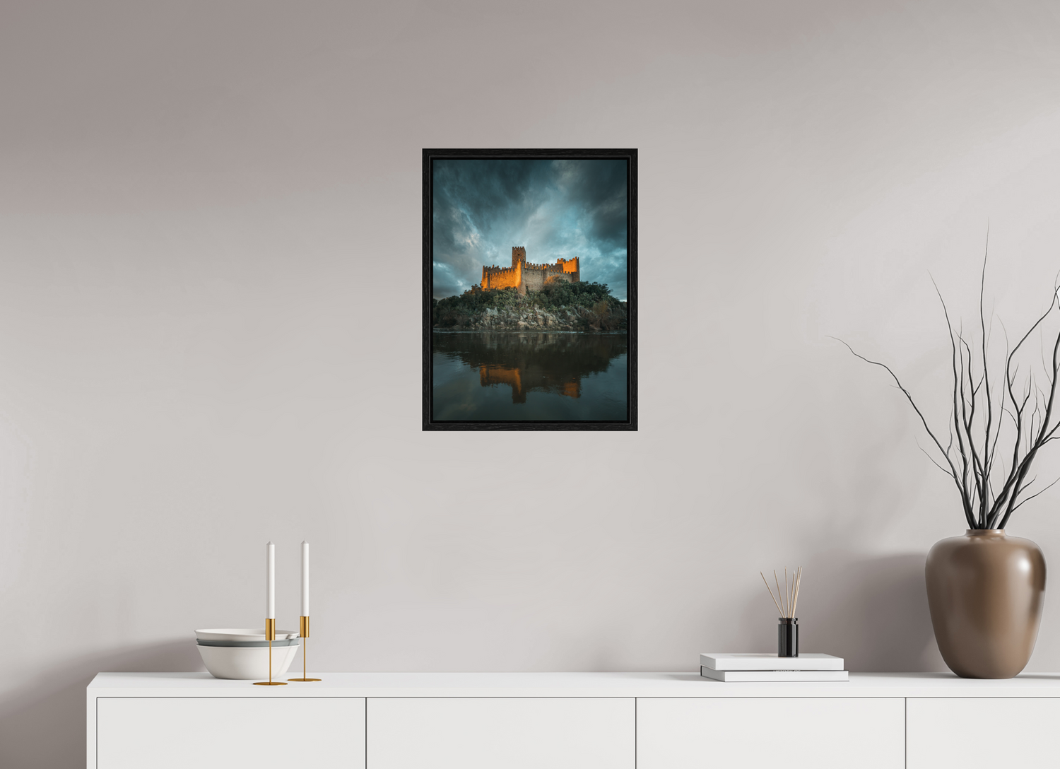 40 x 53.8 cm, Floater Frame Almourol Castle
