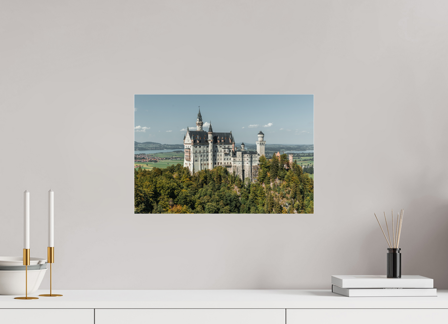45 x 30 cm, Photo Print Under Acrylic Glass Neuschwanstein Castle
