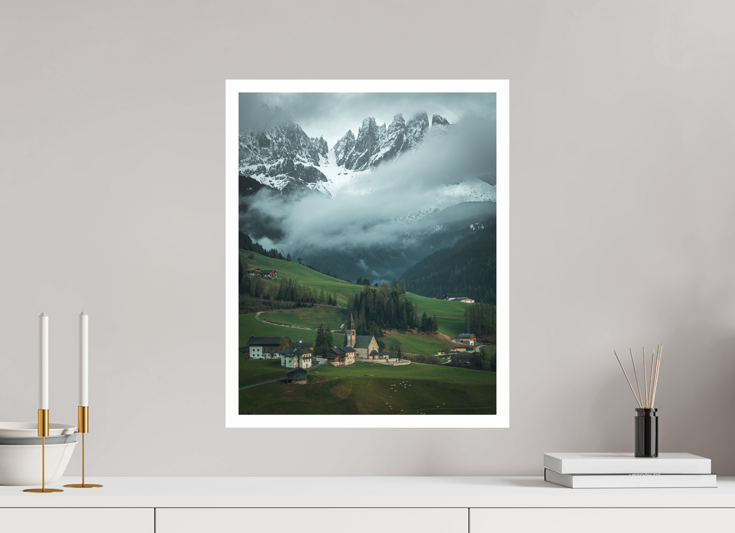 40 x 50 cm, Photo Print on Fuji Crystal DP II - RA Santa Magdalena - Dolomites