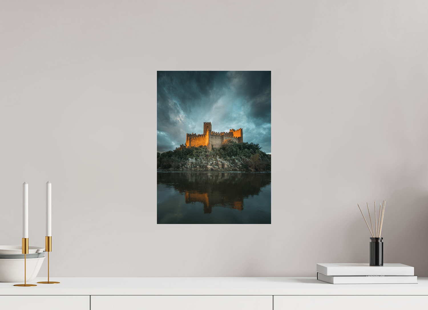 30 x 40.3 cm, Photo Print Under Acrylic Glass Almourol Castle