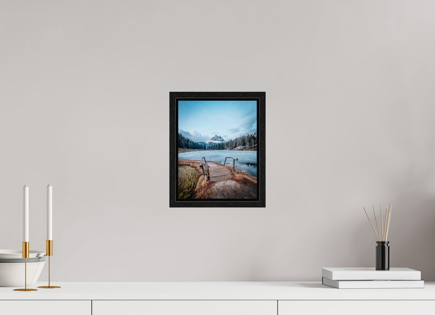 20 x 25 cm, Floater Frame Lago d'Antorno, Dolomites