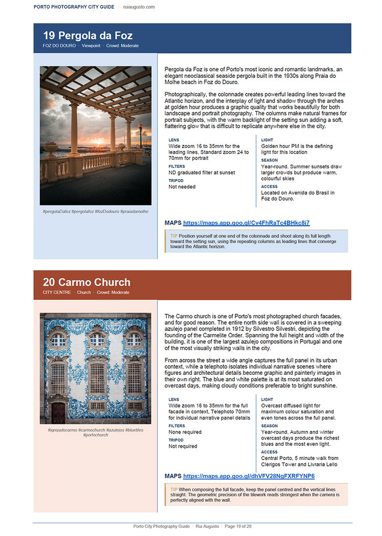 Porto Photography City Guide ebook, preview page 3