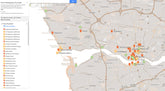 Map of the 30 photography locations in the Porto Photography City Guide