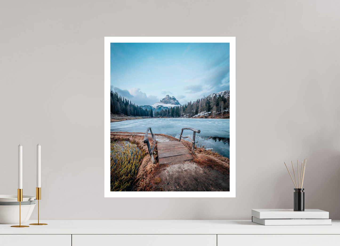 40 x 50 cm, Photo Print on Fuji Crystal DP II - RA Lago d'Antorno, Dolomites